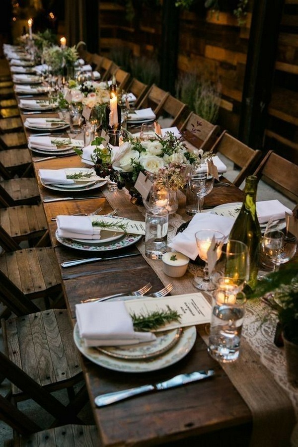 woodland wedding reception decoration ideas