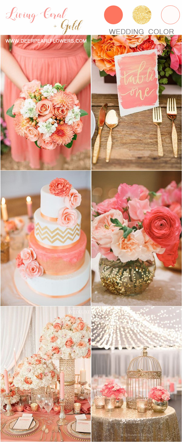 coral and gold wedding color ideas