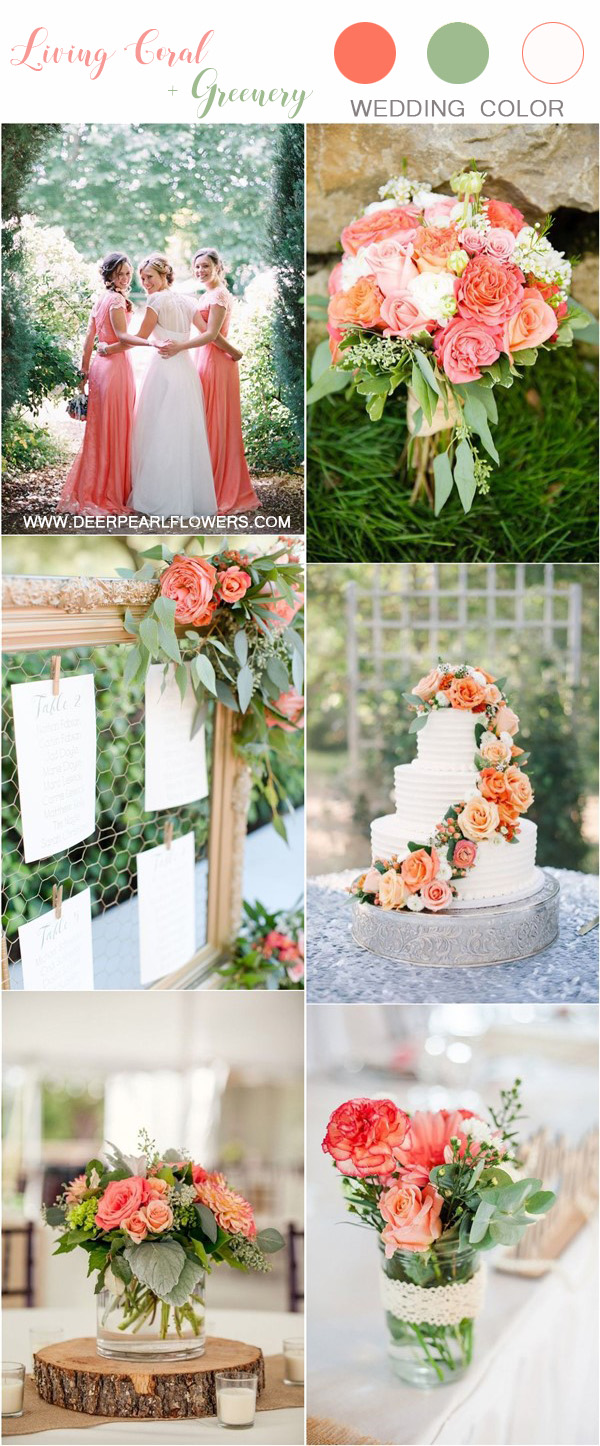 coral and greenery wedding color ideas