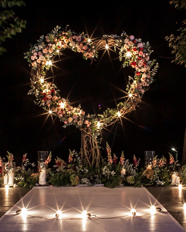 Night Wedding Arch with Lighting Decor Ideas