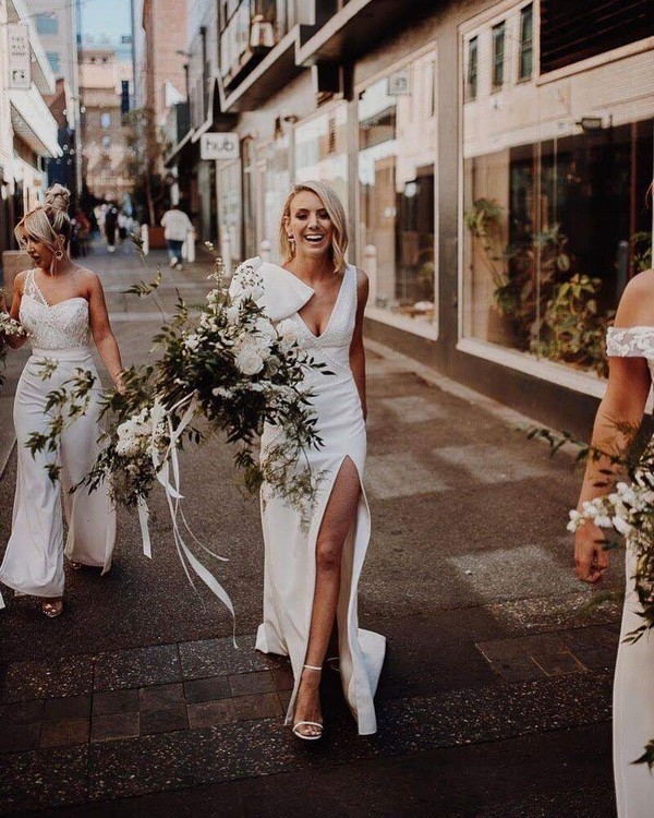 White Ivory Bridesmaid Dresses 