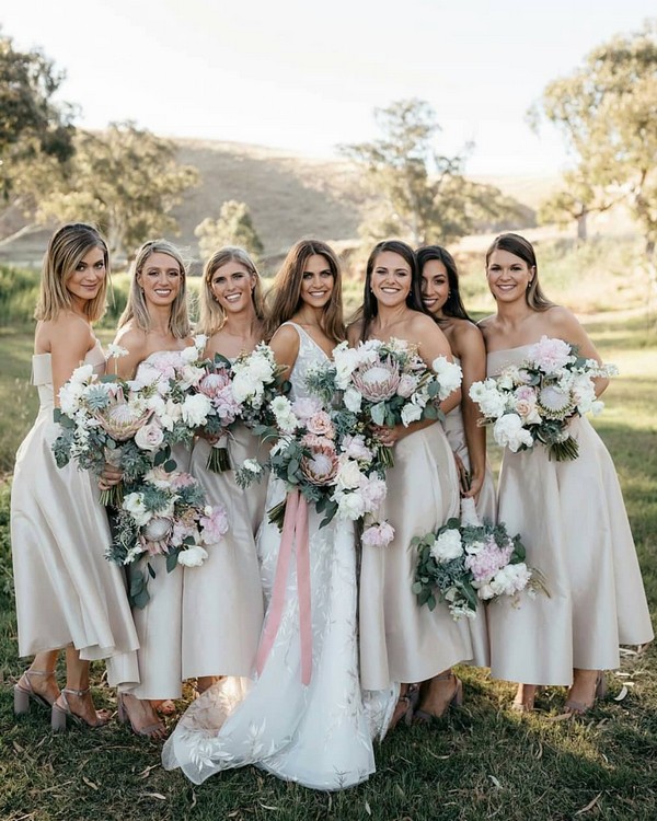 White Ivory Bridesmaid Dresses 