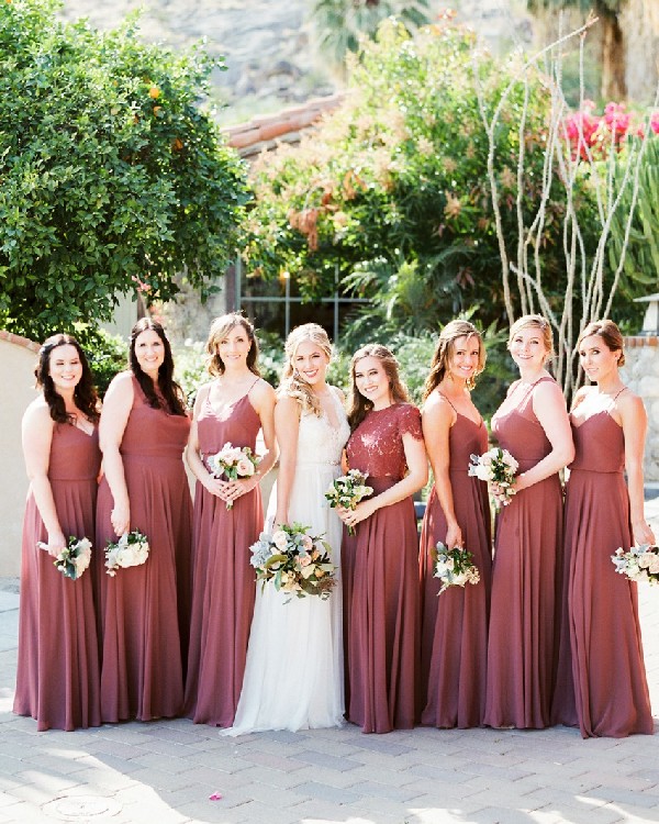 Cinnamon rose dusty rose bridesmaid dress