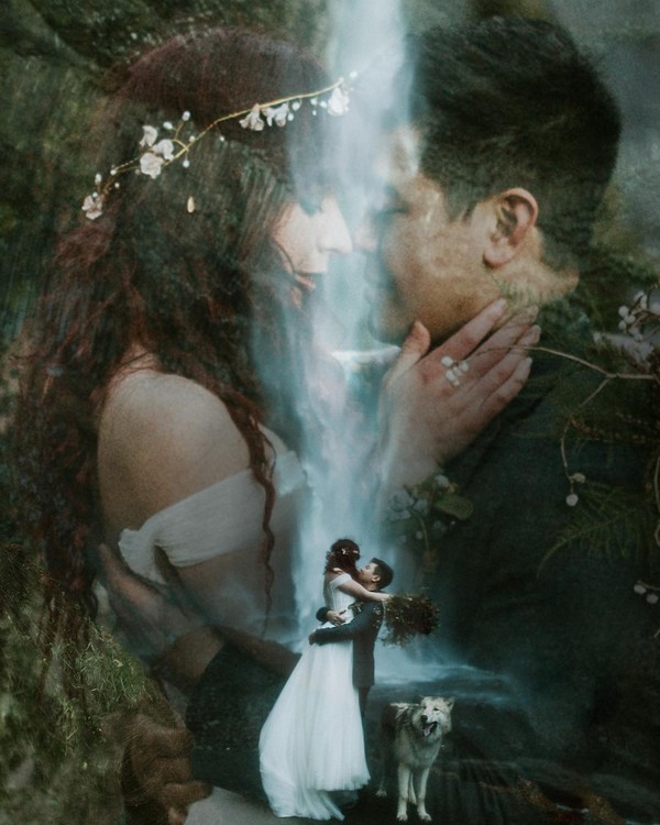 Double Exposure Engagement Photography Ideas