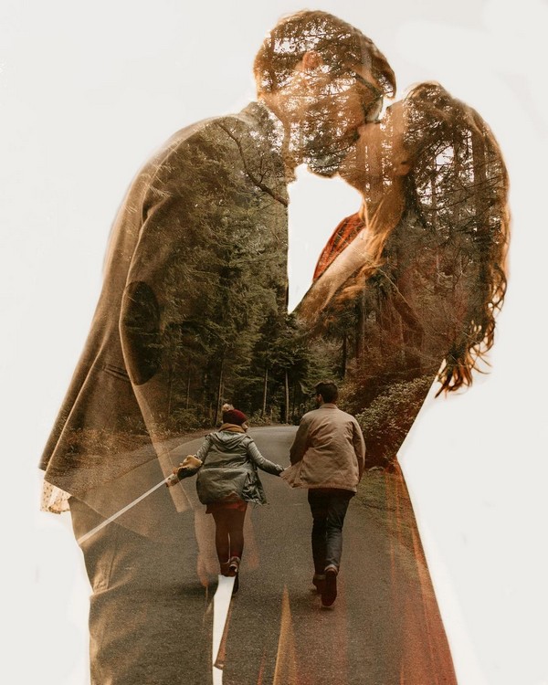 Double Exposure Engagement Photography Ideas