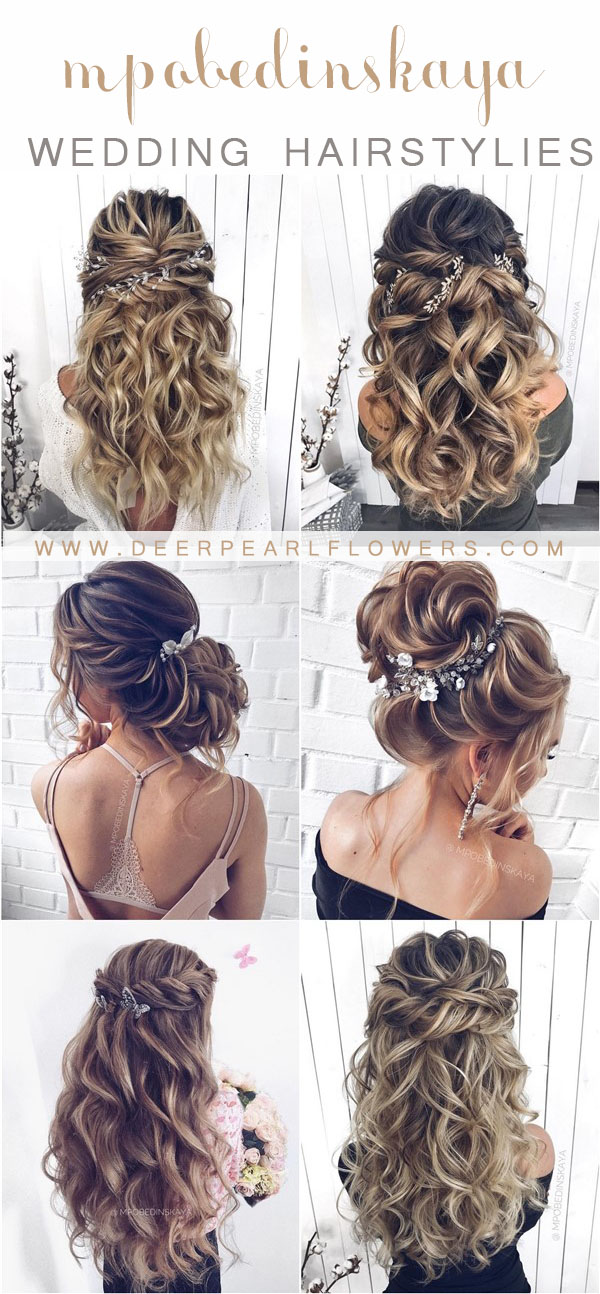 Long half up half down wedding hairstyles and wedding updos from mpobedinskaya