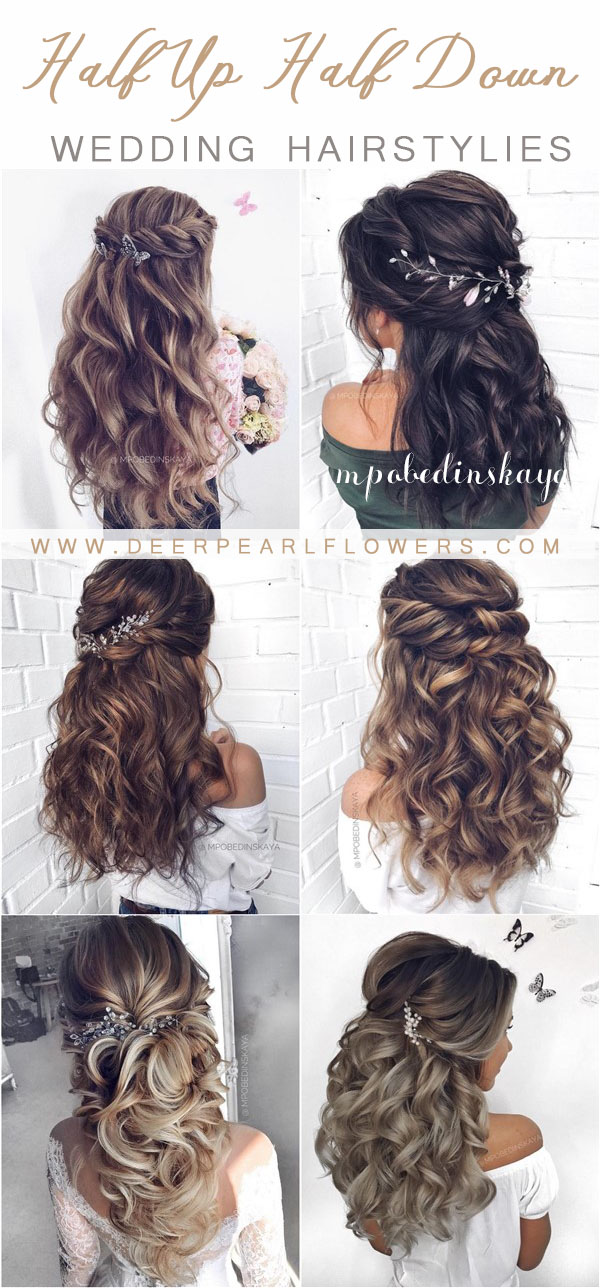 Long half up half down wedding hairstyles from mpobedinskaya