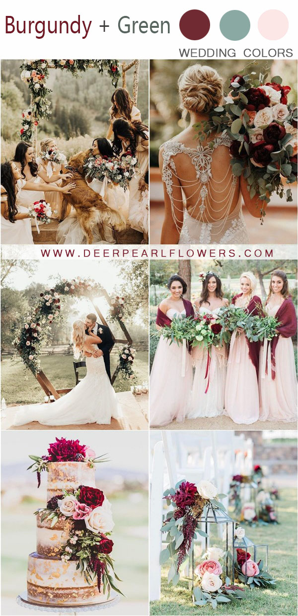20 Burgundy and Greenery Wedding Color Ideas 2 blush and burgundy greenery wedding color ideas