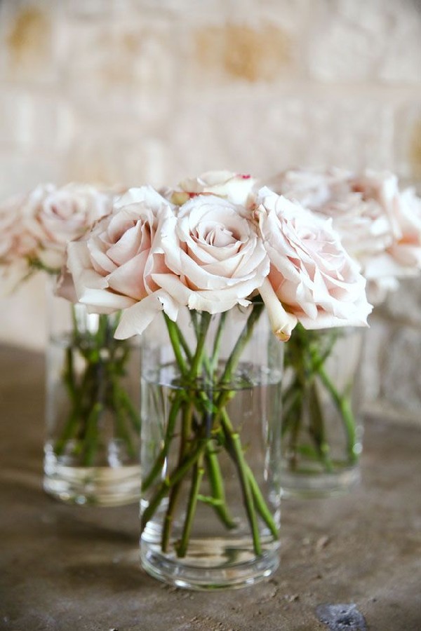 blush pink roses wedding centerpiece