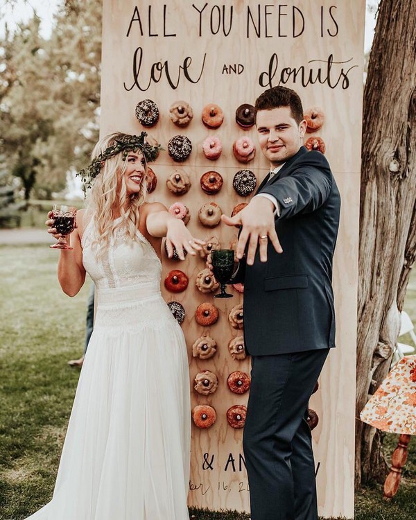 boho donuts wedding wall 8