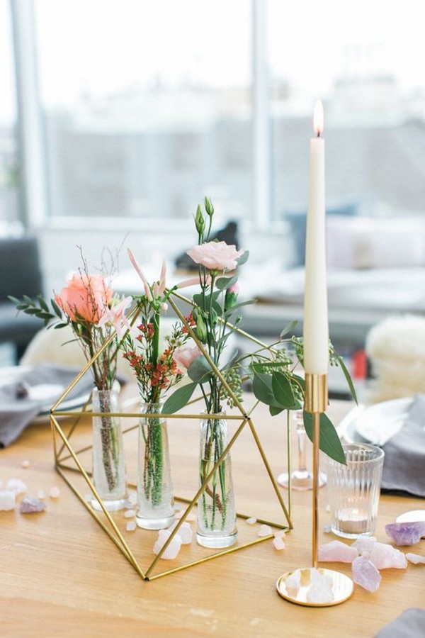 boho geometric wedding centerpiece