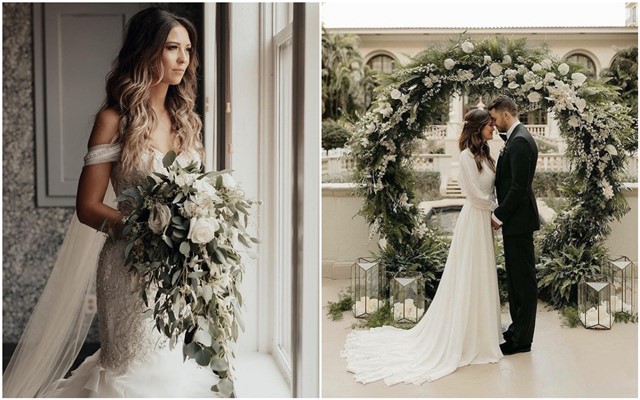 greenery and ivory wedding color ideas