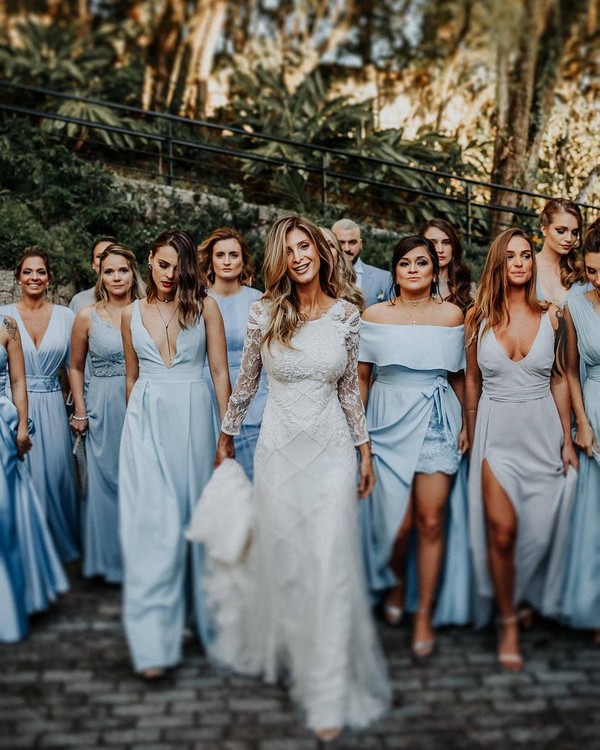 mismatched blue bridesmaid dresses 16