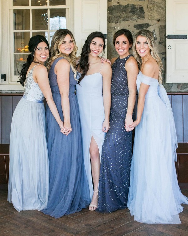 mismatched blue bridesmaid dresses 19