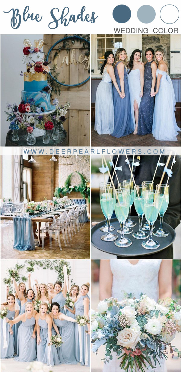 mixed blue wedding color ideas and trends