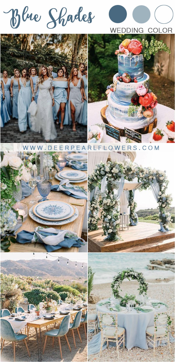 mixed blue wedding color ideas and trends