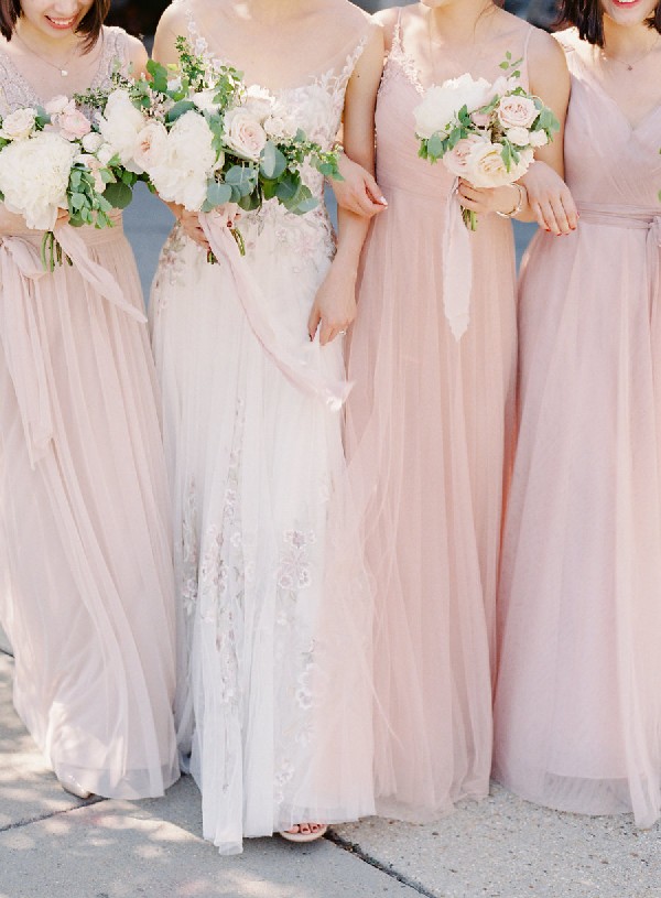 pretty blush pink bridesmaid dresses ideas