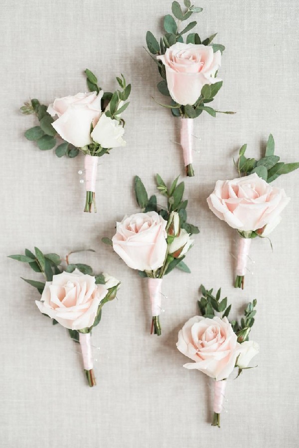 simple ash rose groom bountonniere