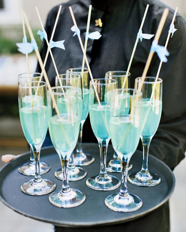teal blue wedding drink