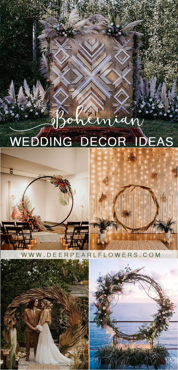 Bohemian wedding arches and backdrops