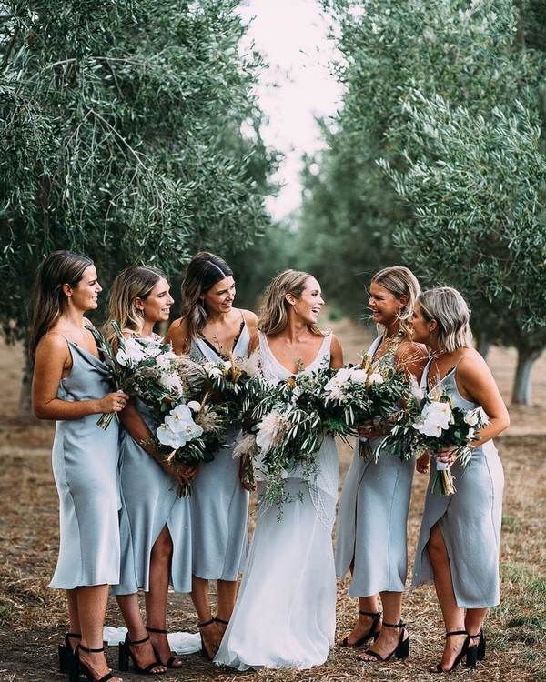 Boho mismatched bridesmaid dresses