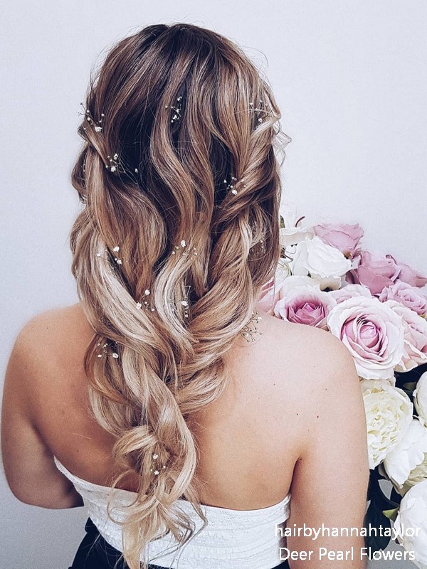 long half up half down wedding hairstyle from hairbyhannahtaylor