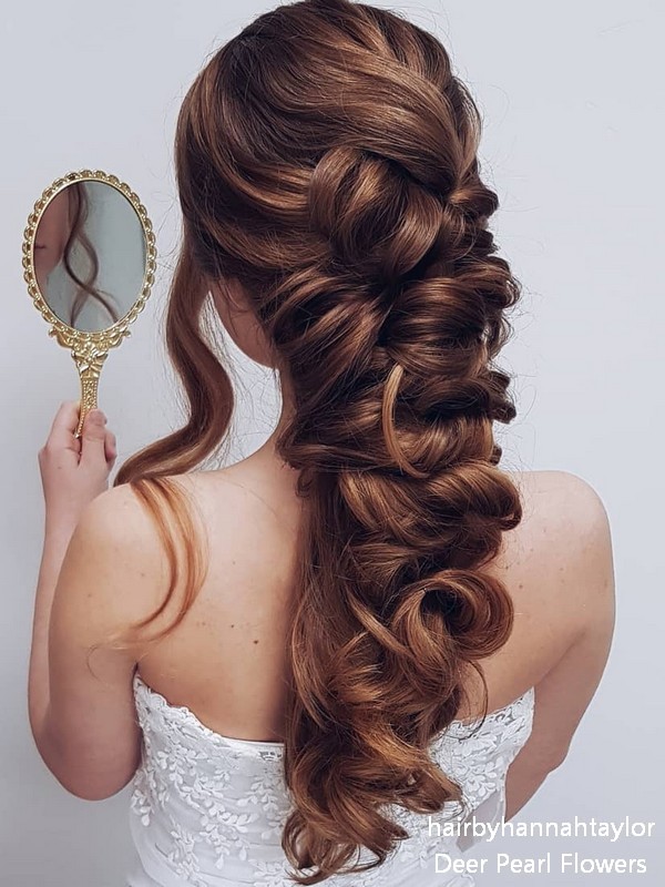 long half up half down wedding hairstyle from hairbyhannahtaylor