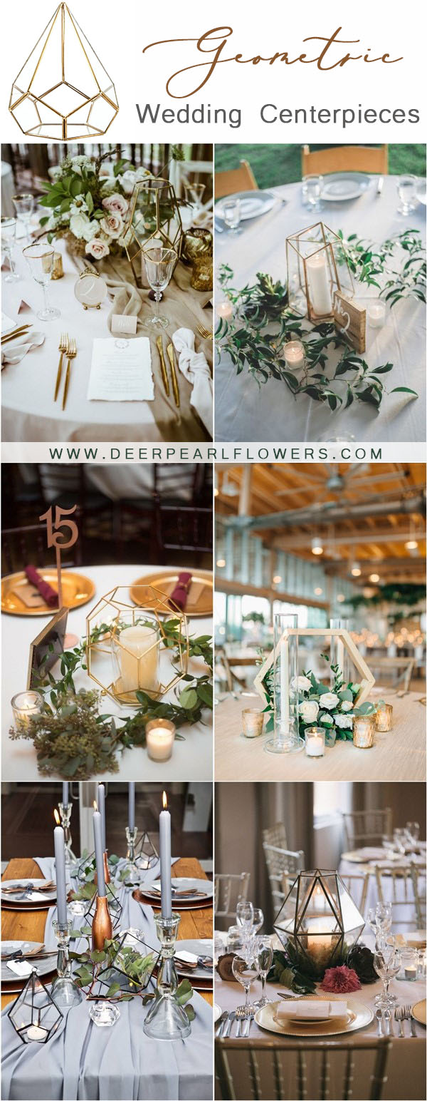 Modern geometric wedding centerpiece ideas 