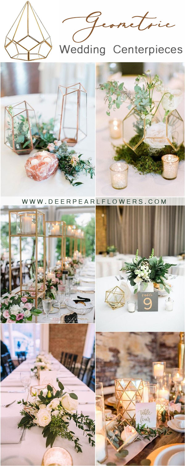 Modern geometric wedding centerpiece ideas 