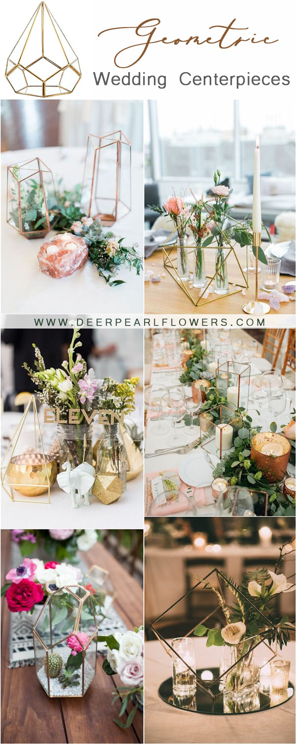 Modern geometric wedding centerpiece ideas 