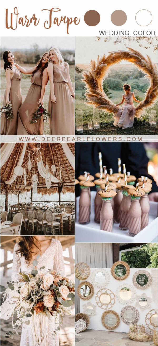 rustic bohemian fall taupe wedding color ideas