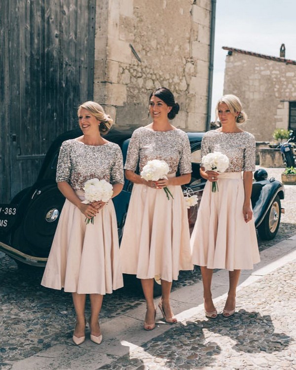 Boho mismatched bridesmaid dresses