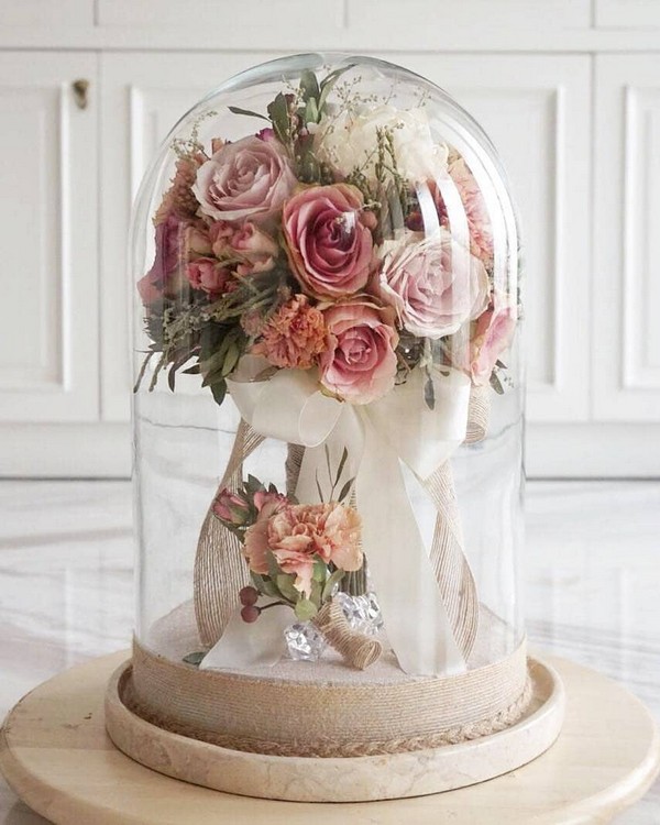 blush pink preserved wedding bouquets16