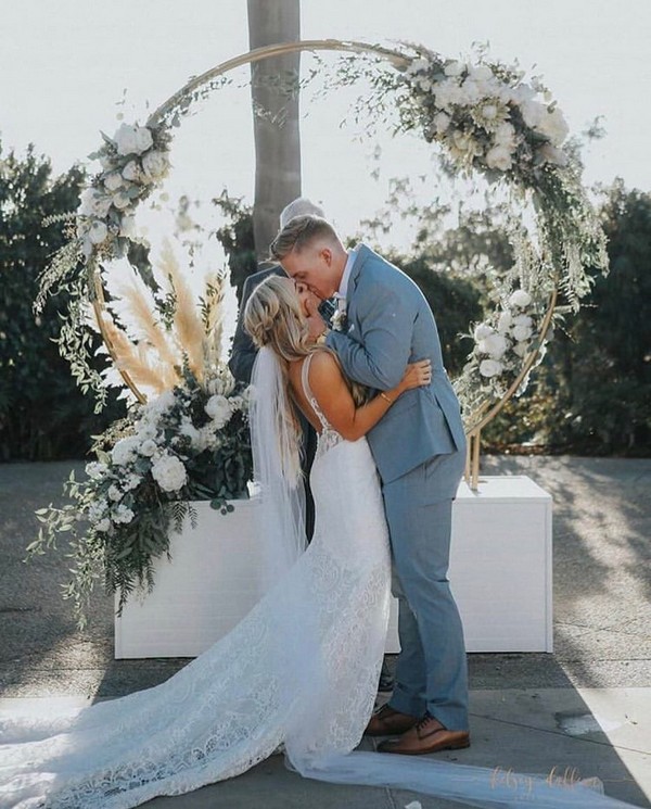 greenery wedding flower moon gates backdrop