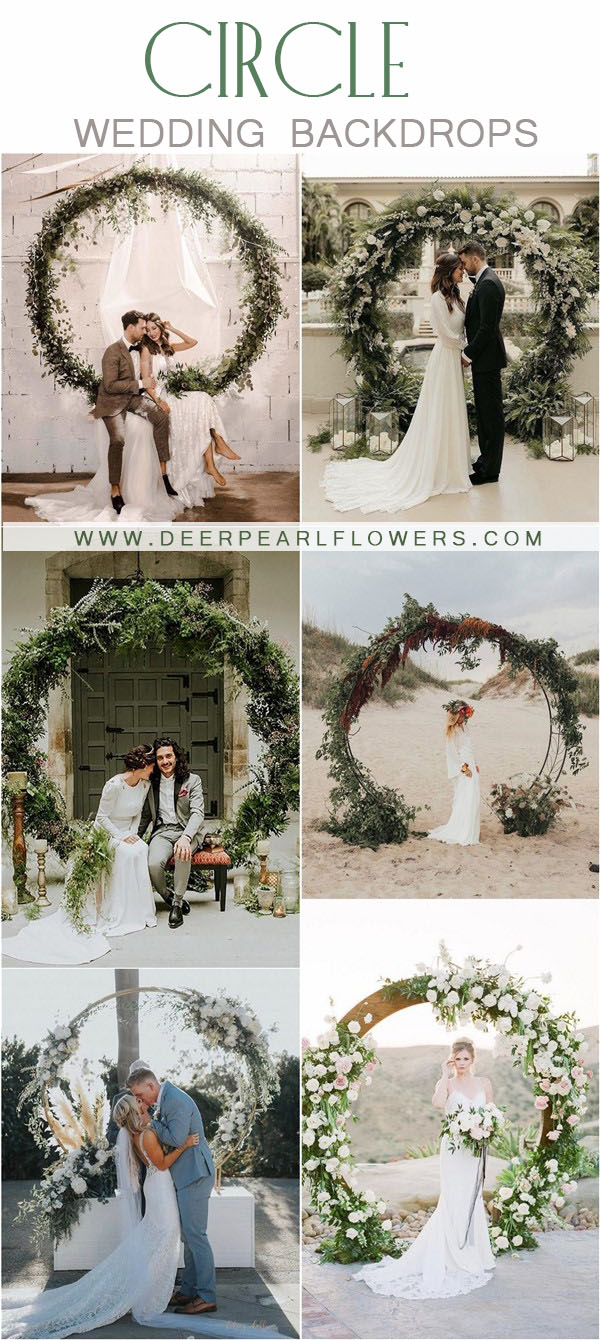 greenery wedding wreath backdrop ideas