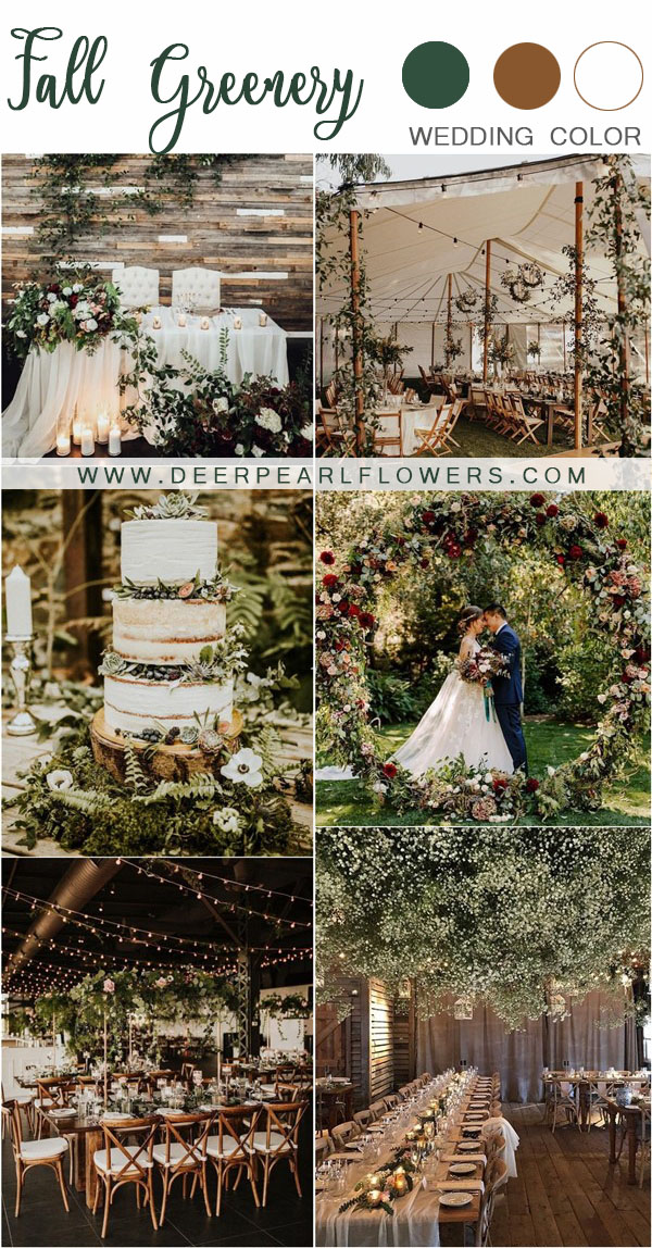 rustic fall greenery wedding decor ideas