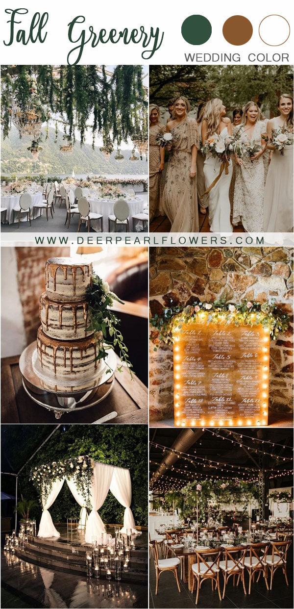 rustic fall greenery wedding decor ideas