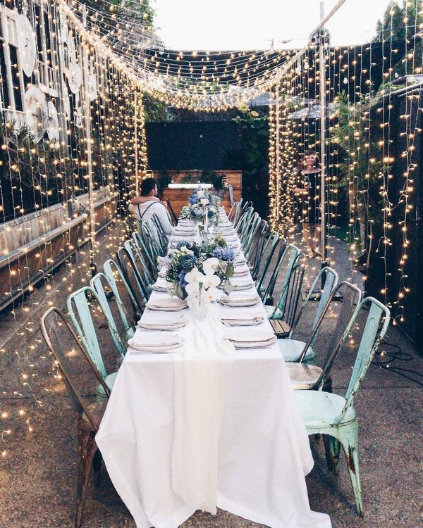 rustic lighting wedding reception decor