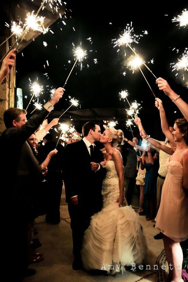 sparkle wedding photos for evening weddings