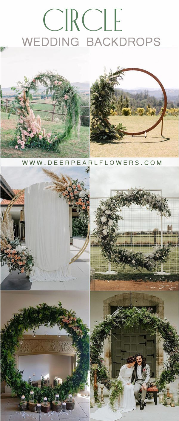 greenery wedding wreath backdrop ideas