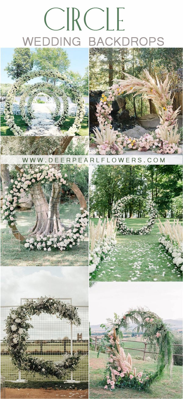 greenery wedding wreath backdrop ideas