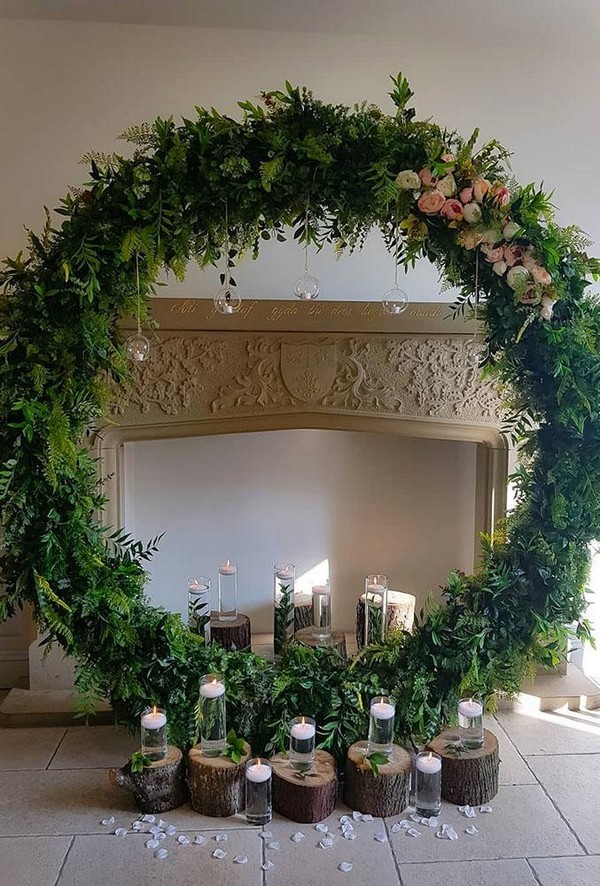 wedding floral moon gates indoor greenery arch katie_a.photography