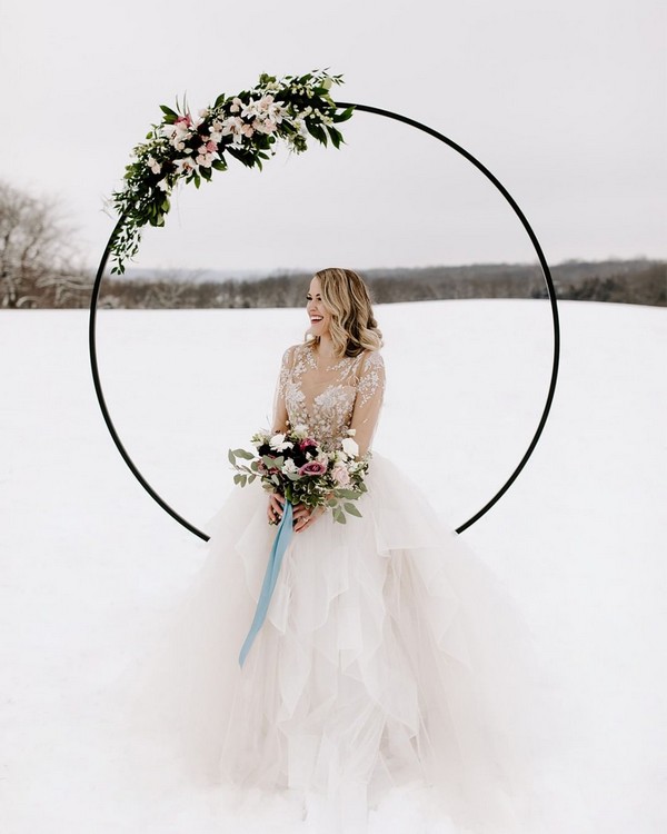 winter moon gate circle wedding arch