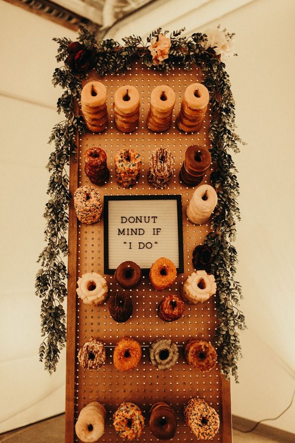 25 Donut Wall Wedding Ideas for Reception 2024 7 Donut mind if I do reception donut wall