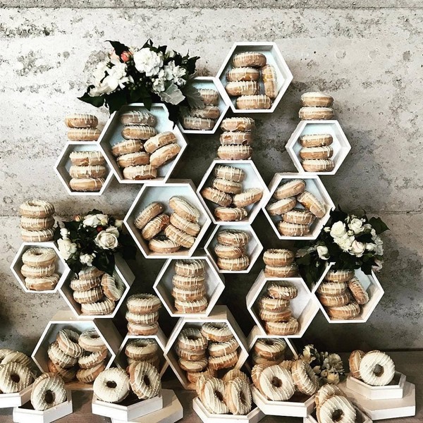 25 Donut Wall Wedding Ideas for Reception 2024 4 Ivory Donut wedding wall17