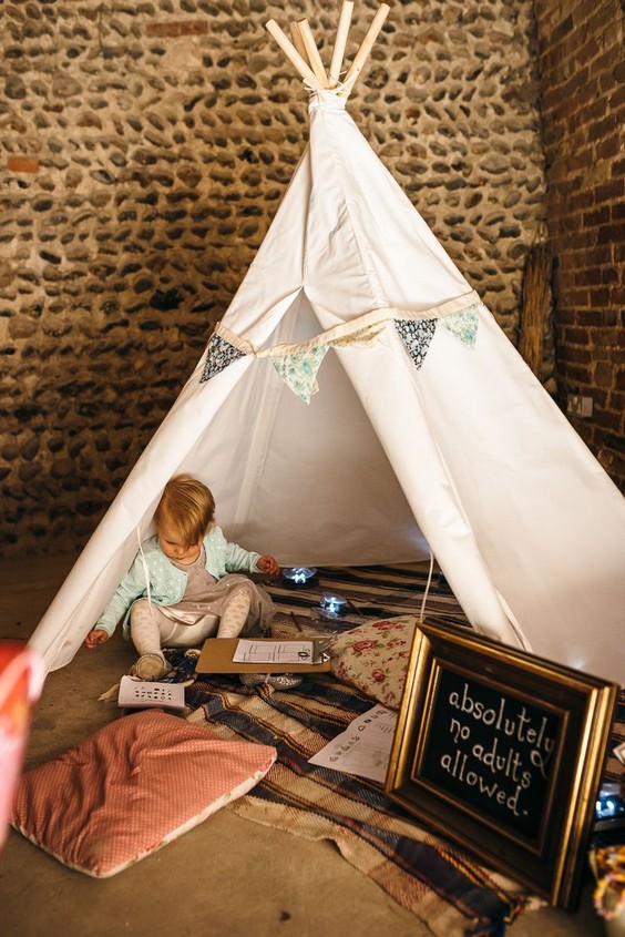 Set-up a 'Kids Only' tent at your wedding reception