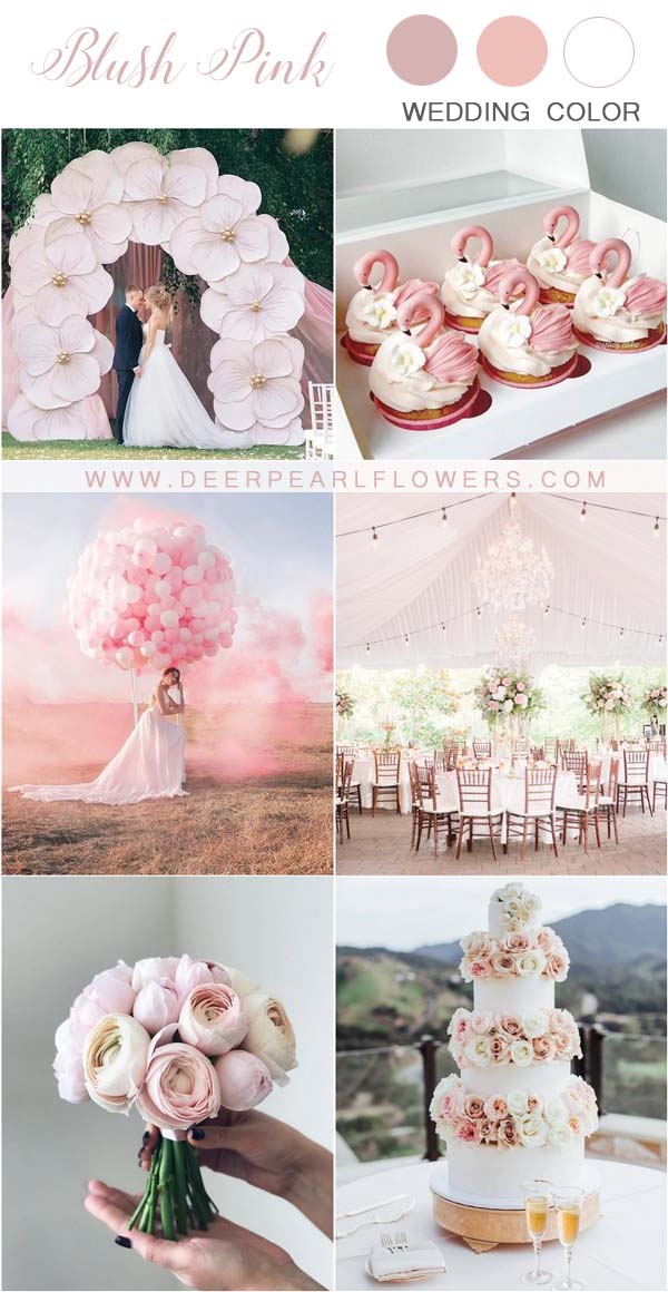 blush pink and ivory wedding color ideas