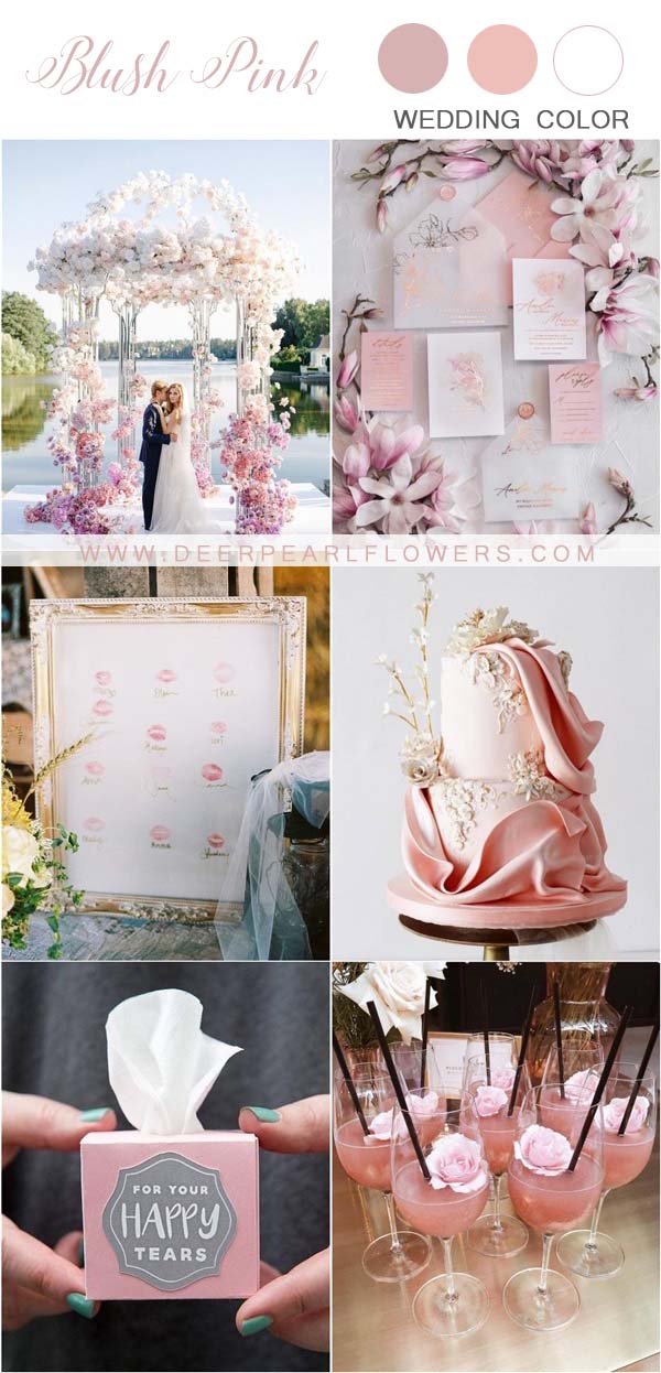 blush pink and ivory wedding color ideas