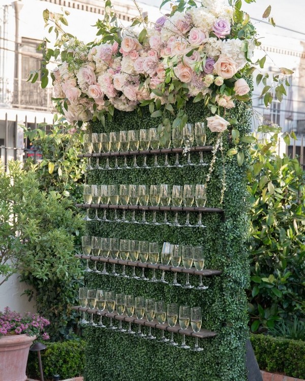 champagne wedding wall bar