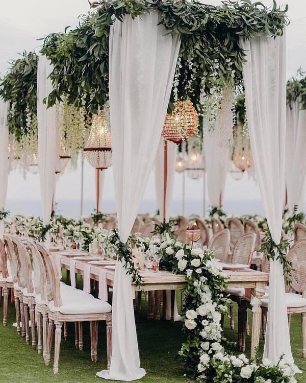 greenery outdoor wedding table decor
